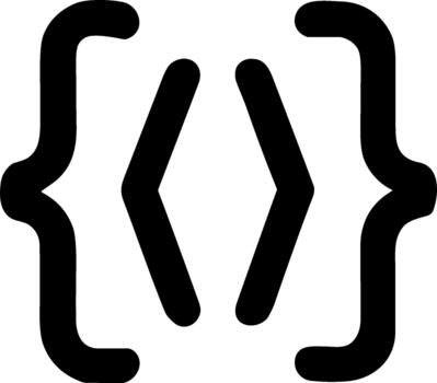 Simple Line Code Bracket Curly Braces Programming Element Icon vector