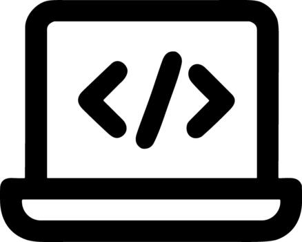 sencillo línea estilo ordenador portátil codificación símbolo elemento icono gráfico vector