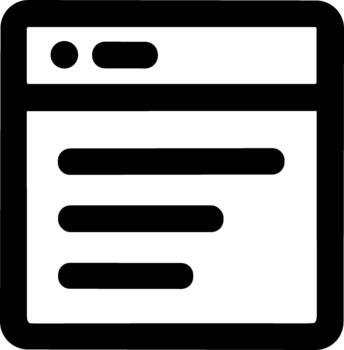 minimalista contorno navegador ventana monitor icono elemento símbolo firmar vector