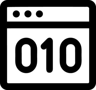 Simple Outline Binary Code Window Interface Element Icon Illustration vector