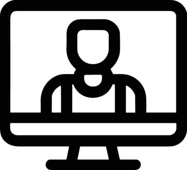 línea Arte computadora monitor usuario perfil interfaz monitor icono símbolo vector