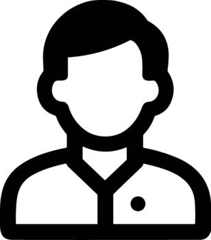 Simple Line Style Person Avatar Profile Outline Icon Design Element vector