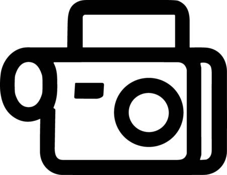 minimalista contorno cámara dispositivo símbolo sencillo aislado línea icono vector