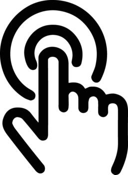 Simple Line Hand Cursor Tap Gesture Pointer Symbol Icon Sign vector