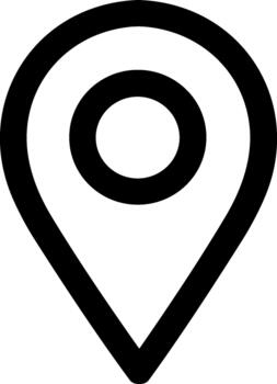 Minimalist Line Style Location Pinpoint Pointer Simple Navigation Icon vector