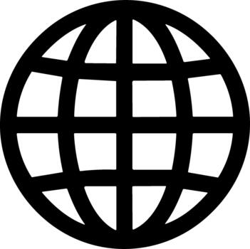 sencillo negro contorno global red conexión globo icono ilustración vector