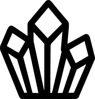 Minimalist Outline Crystal Gems Stone Line Art Icon Design Element vector