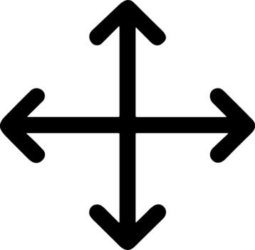 Simple Line Style Directional Arrow Move Tool Shape Icon Element vector