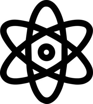 Simple Line Abstract Atomic Structure Symbol Shape Icon Science vector