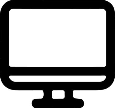 Simple Line Drawing Monitor Display Screen Gadget Device Icon vector