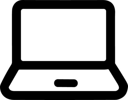 Minimalist Outline Laptop Computer Device for Business and Technology Icon vector