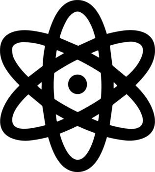 Simple Line Art Atom Symbol Science Model Isolated Icon vector