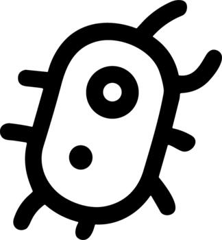 Simple Outline Germ Bacteria Microbe Organism Icon Representation with Rounded Shape vector