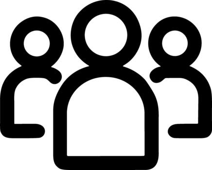 Simple Outline Teamwork Symbol Group Icon Sign For UI Design vector