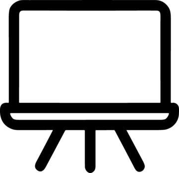 contorno sencillo caballete mesa de trabajo monitor estar para presentación icono vector