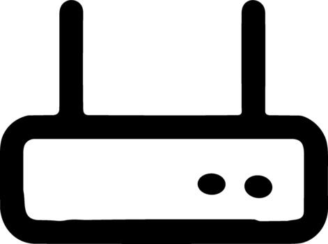 Doodle Style Detailed Router Device Network Connection Handdrawn Icon vector