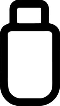 minimalista contorno portátil USB destello conducir memoria palo icono vector