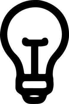 Simple Outline Lightbulb Creative Idea Solution Lamp Innovation Icon Symbol vector