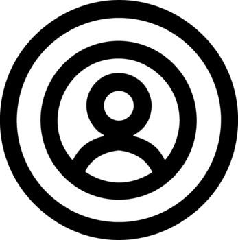 Simple Outline Circular User Account Profile Person Icon Shape vector