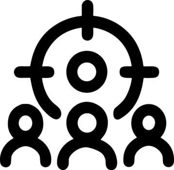 Simple Outline Target Audience Group Icon Shape Element Design vector