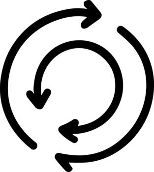 Simple Outline Circle Arrow Rotation Process Flow Diagram Icon Illustration vector