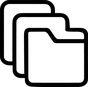 contorno sencillo carpeta apilar icono forma datos administración colección vector