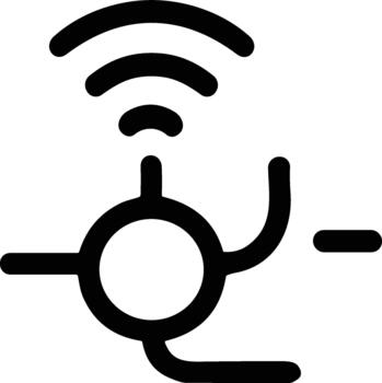 sencillo línea Arte telecomunicaciones circulo auriculares micrófono Wifi antena icono vector