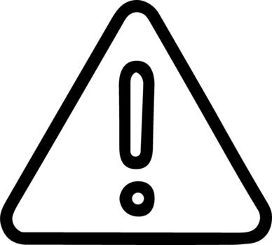 Simple Handdrawn Triangle Exclamation Mark Warning Alert Attention Icon Shape vector