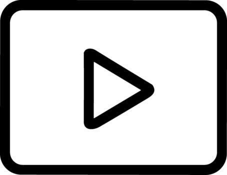 Simple Outline Play Button Media Player Interface Element Icon vector