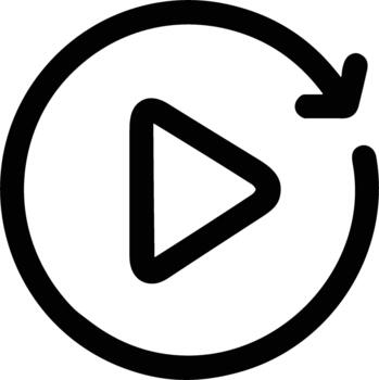 minimalista sencillo jugar símbolo con flecha en circulo forma icono vector