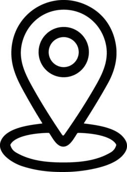 Simple Line Style Location Pointer Navigation Symbol Sign Icon Element vector