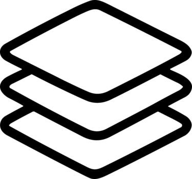 Simple Outline Stacked Layer Graphic Element Shape Icon Minimalist Style vector