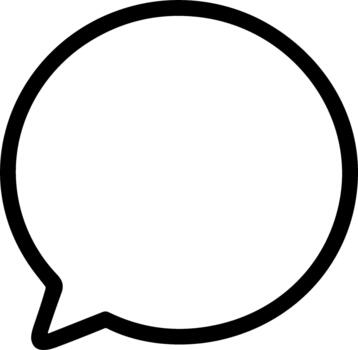 Simple Outline Speech Bubble Shape Element Communication Icon vector