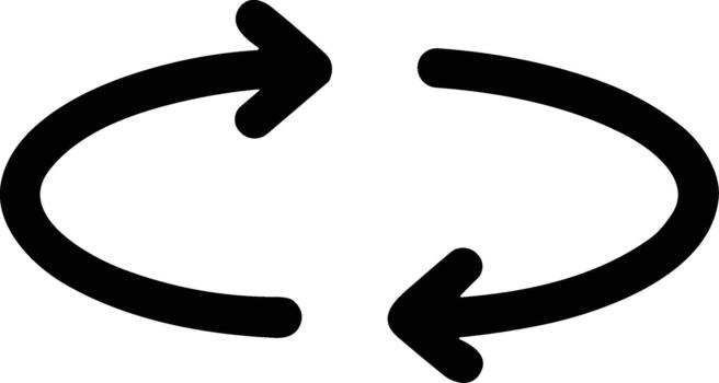 Handdrawn Outline Circle Arrow Loop Circulation Cycle Rotation Element vector