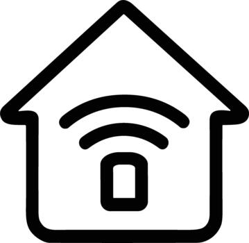 sencillo línea Arte inteligente hogar automatización sistema tecnología icono vector