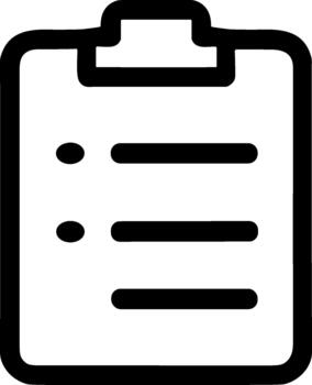 sencillo contorno Lista de Verificación portapapeles documento tarea administración asignación icono vector