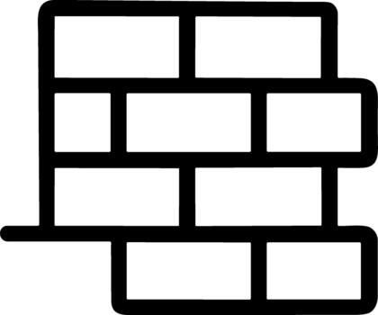Simple Outline Wall Brick Element Structure Home Building Icon vector