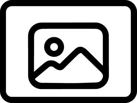 Simple Outline Picture Image Gallery Frame Landscape Display Icon vector