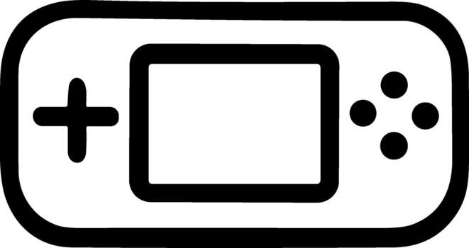 Simple Outline Portable Game Console Handheld Entertainment Device Icon vector
