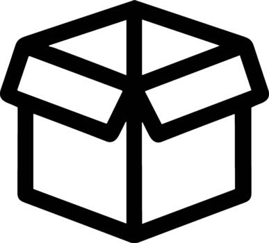 minimalista línea Arte abierto caja paquete envase contorno icono diseño vector