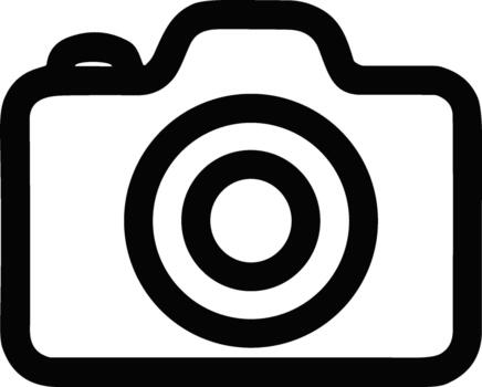 sencillo contorno cámara minimalista línea icono dispositivo símbolo gráfico vector