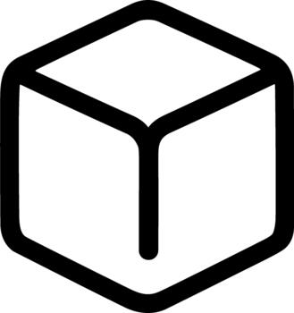 Simple Outline Cube Geometric Shape Element Icon Design vector