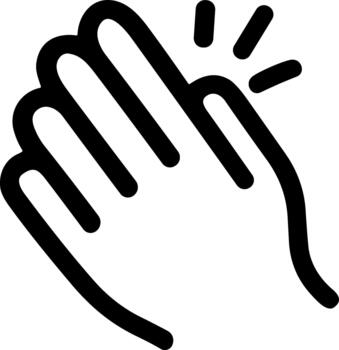 Simple Outline Hand Clapping Gesture With Finger Snap Line Art vector