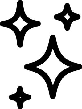 Simple Outline Sparkle Star Burst Icon, Decorative Light Effect Elements Design vector