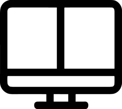 minimalista contorno escritorio computadora pantalla división cristal monitor icono vector