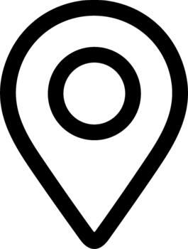 Simple Outline Location Pointer Place Sign Element Icon with Circle Shape vector