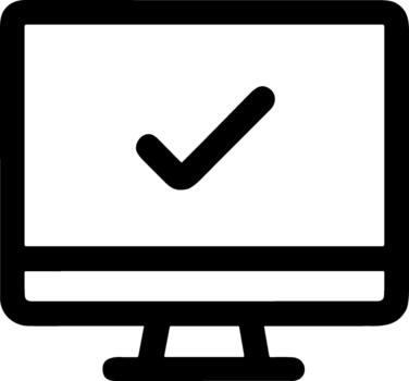 sencillo contorno computadora pantalla cheque marca símbolo icono elemento vector