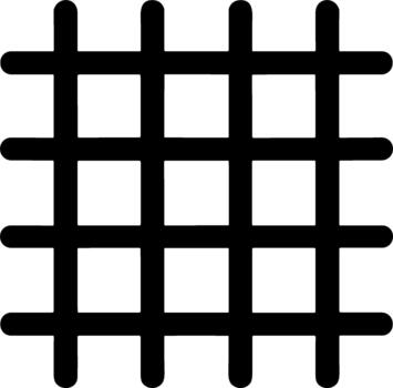 Simple Bold Line Grid Mesh Net Structure Cage Icon Element vector