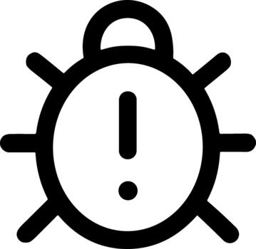 Simple Line Drawing Bug Exclamation Mark Shape Error Warning Icon vector