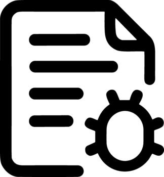 contorno sencillo documento error virus error firmar forma icono diseño vector